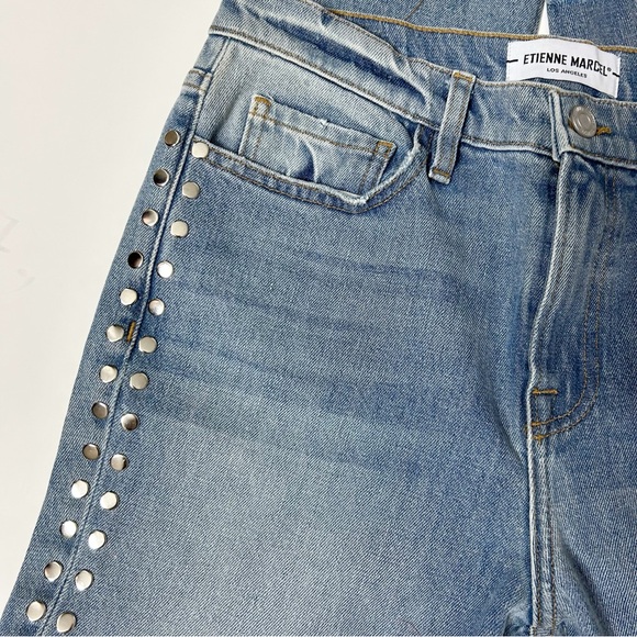 ETIENNE MARCEL Denim Studded Panel Jeans High Rise Skinny (Size 29) - Picture 2 of 8